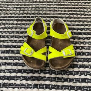 🌿Birkenstock Girls Bright Neon Yellow Green Strappy Sandals C8